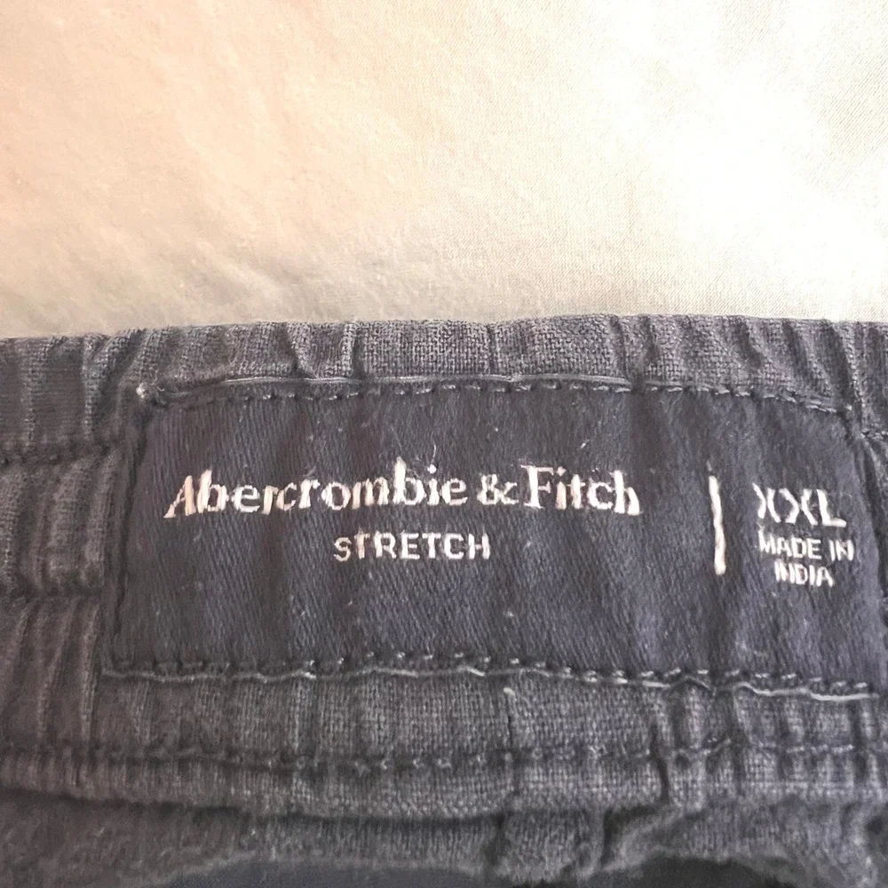 Abercrombie & Fitch Mens XXL Navy Blue Stretch Drawstring Elastic Waist Shorts